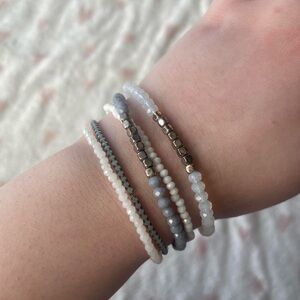 Blue and White Bracelets (Set of 5)
